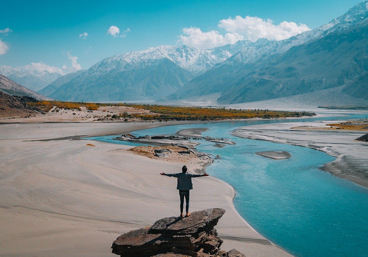 landscape, mountain, water